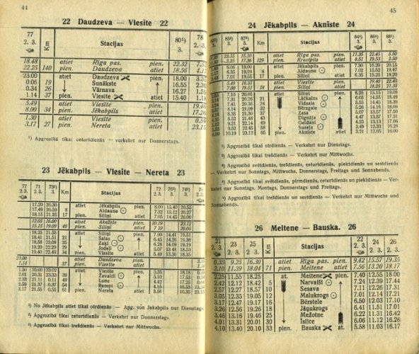 Latvijas vilcienu, autobusu un tvaikoņu saraksti